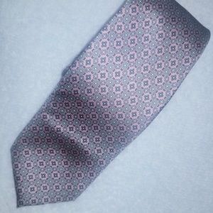 Oscar de la Renta Pink/Gray Pattern Men's Neck Tie